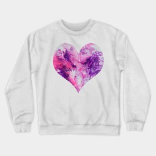 Splash Heart in Pink and Purple Crewneck Sweatshirt